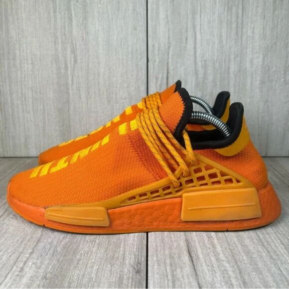 Adidas Pharrell x NMD Human Race HU Orange Athletic Shoe Sneaker Mens Size 8.5 - Picture 1 of 10